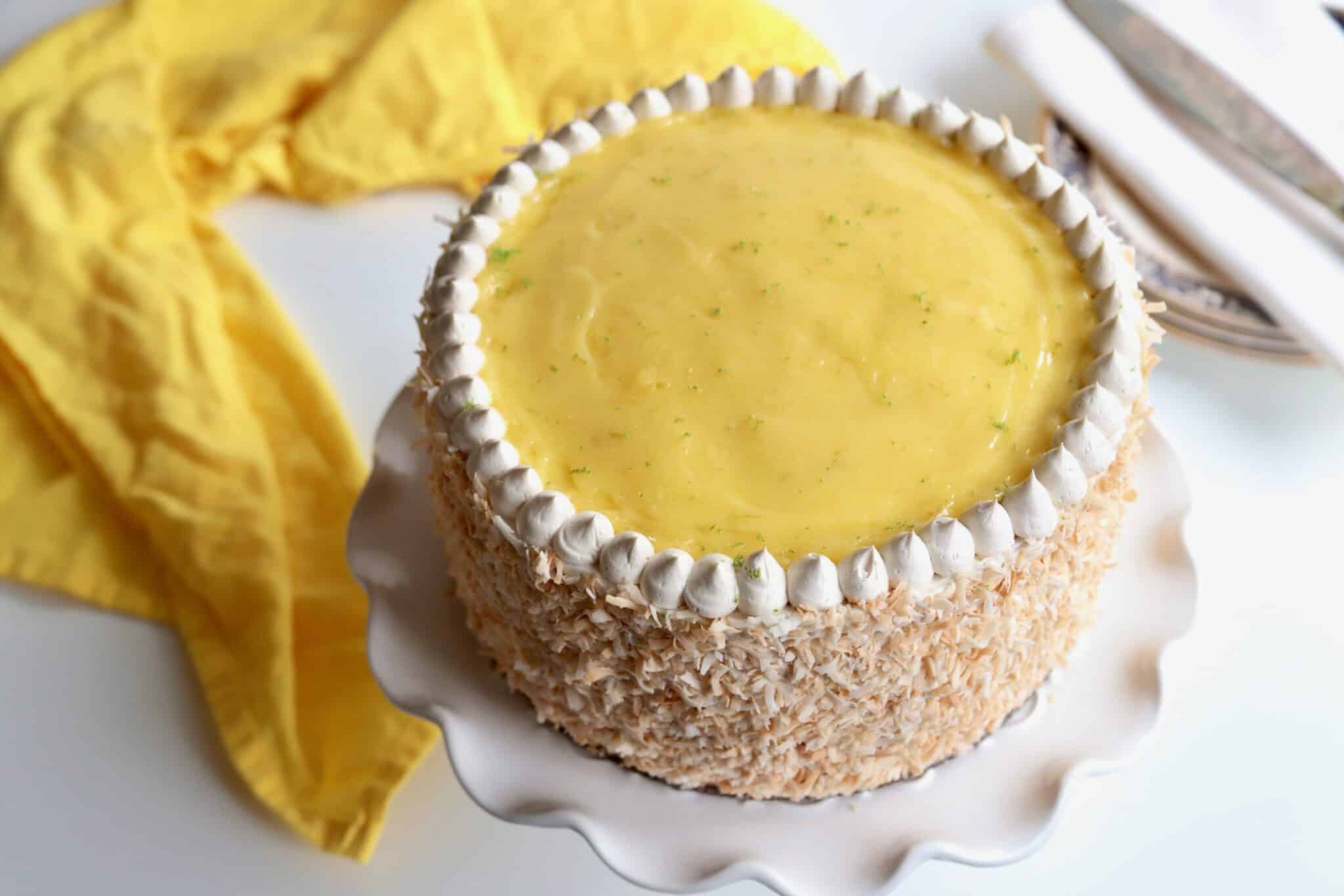 Coconut Cake with Lime Curd Filling