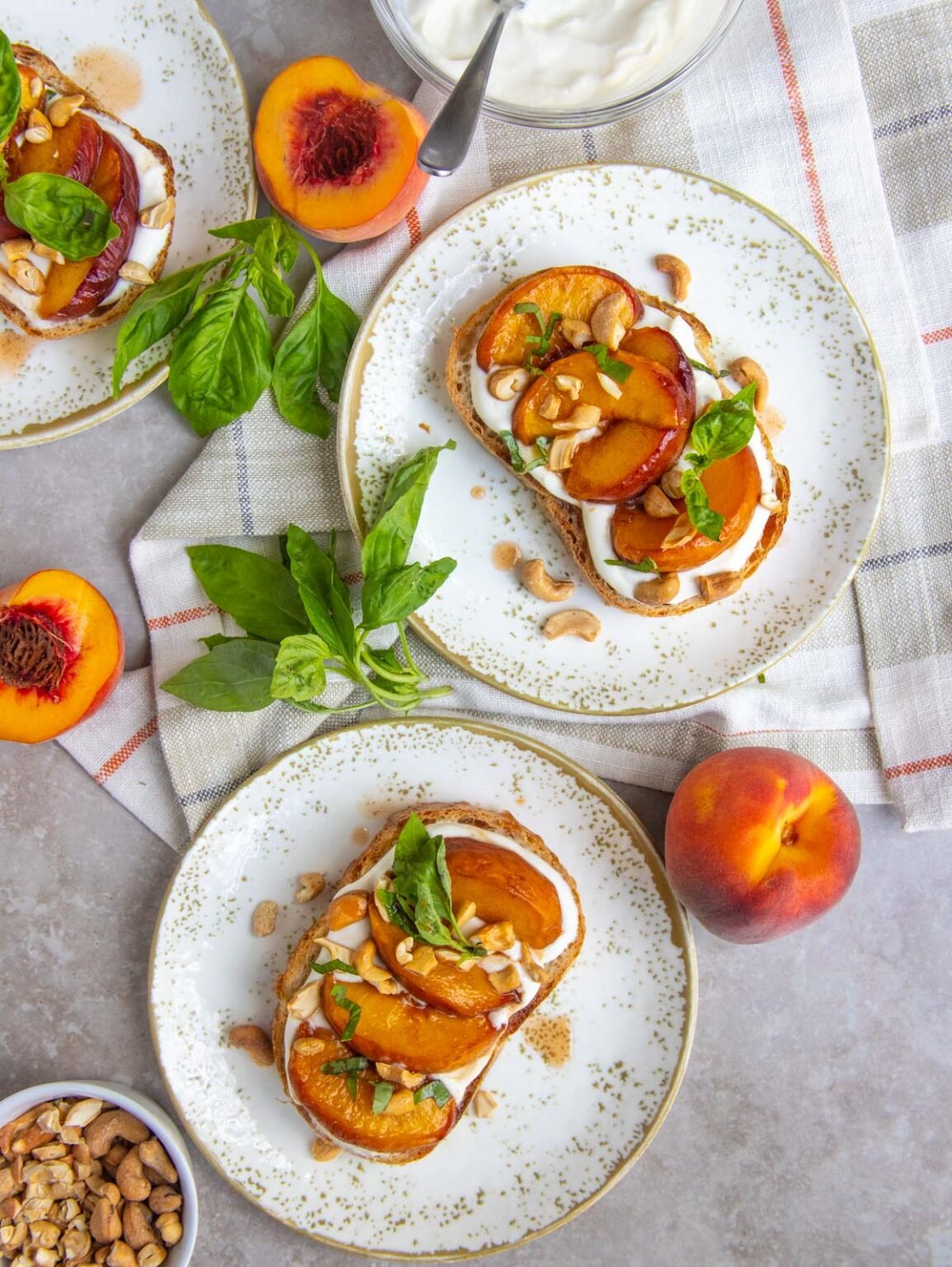 Roasted Peach and Ricotta Tartine Bakes by Brown Sugar