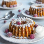 Cranberry Orange Mini Bundt Cakes whipped creme fraiche