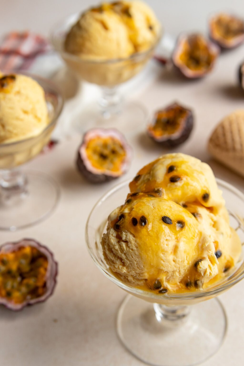 No Churn Passion Fruit Ice Cream Bakes by Brown Sugar