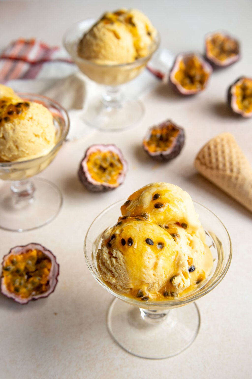 No Churn Passion Fruit Ice Cream Bakes by Brown Sugar