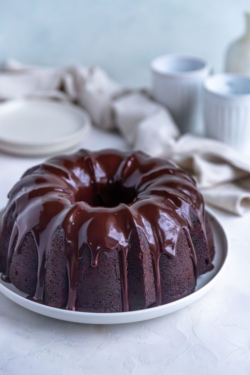 Glazed Chocolate Sour Cream Pound Cake
