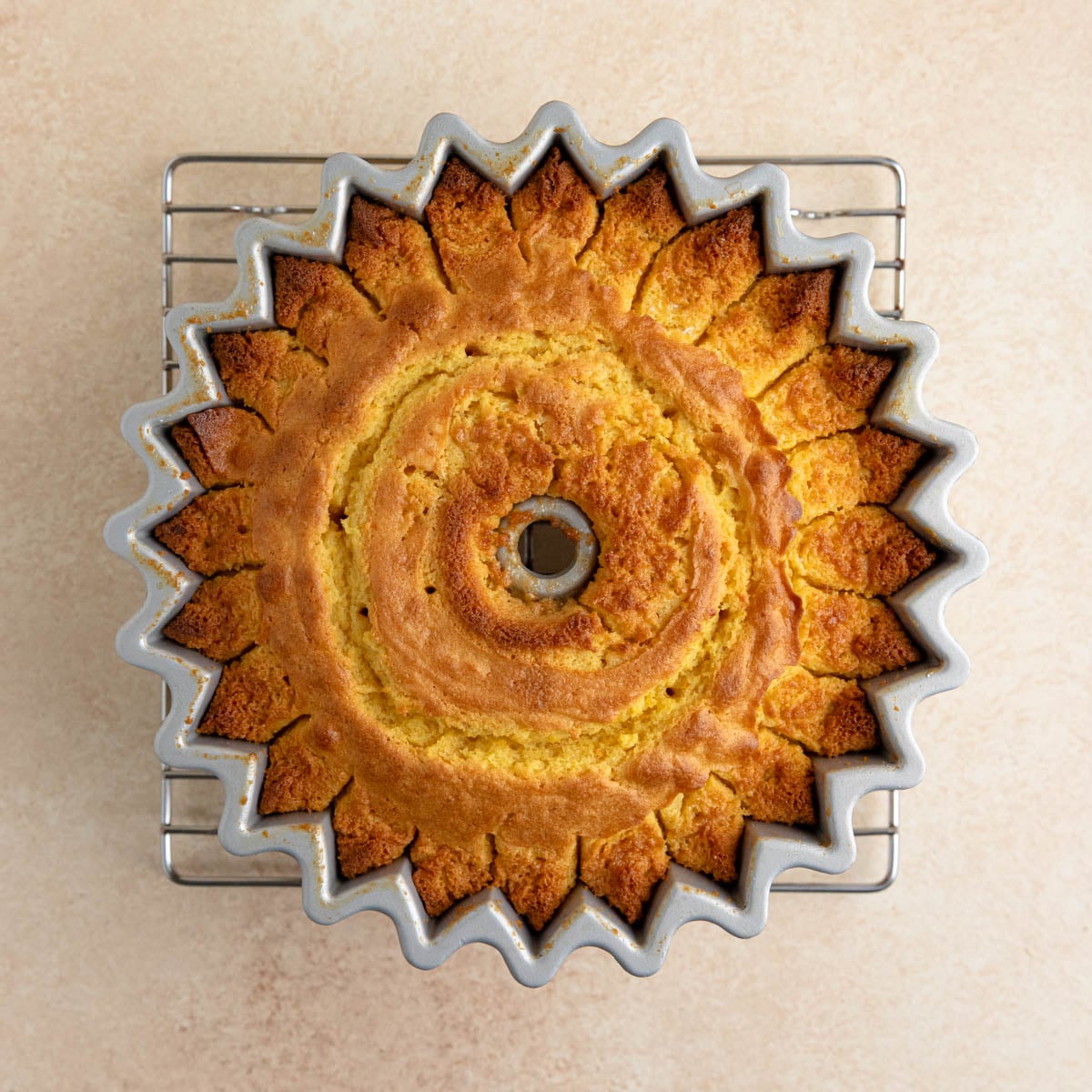 Baked Clementine cake in 10 cup Bundt pan