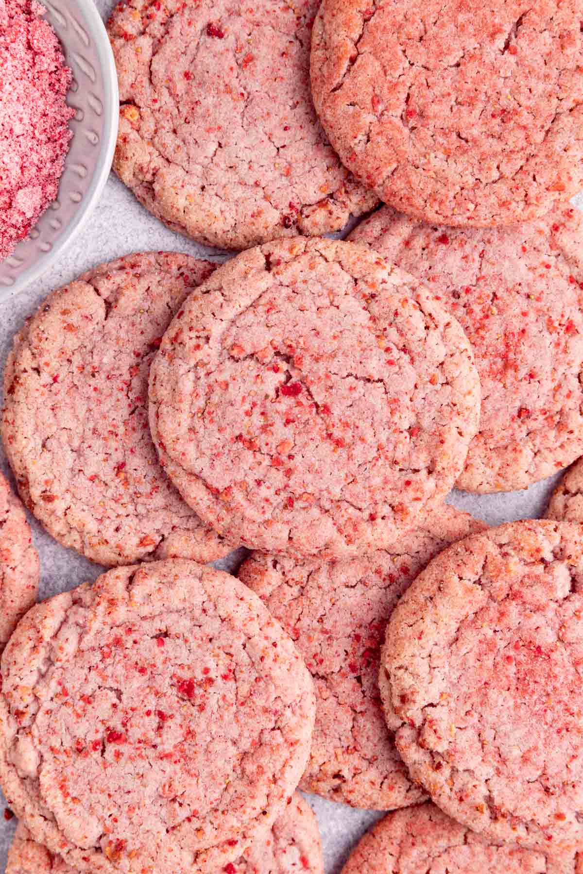 Strawberry Sugar Cookies (No Chill)